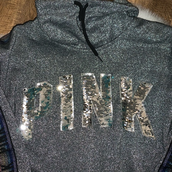 ❌TRADED❌⭐️VS PINK Bling Campus Cowl Neck⭐️ - Picture 5 of 8